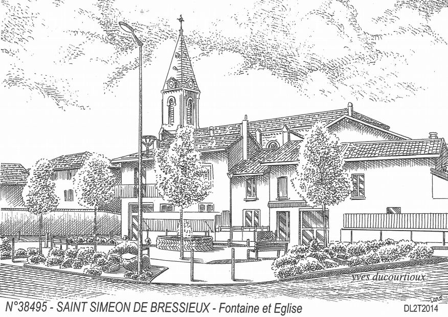 N 38495 - ST SIMEON DE BRESSIEUX - fontaine et glise